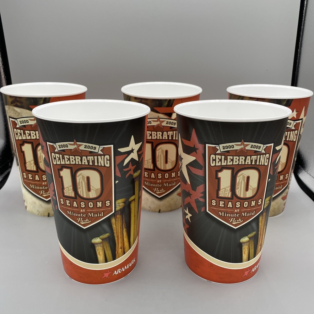Houston Astros Souvenir Collector Cup Red Star 10 seasons 32 oz 2009 Lot of 5
